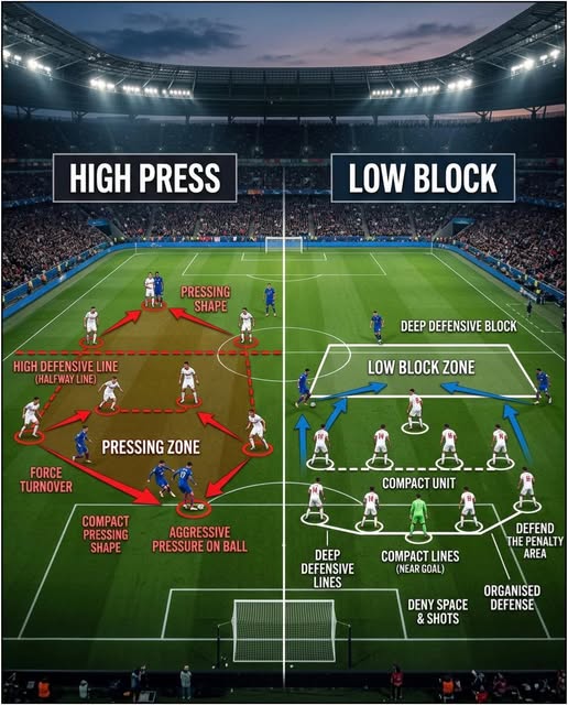 So sánh Low block vs High press